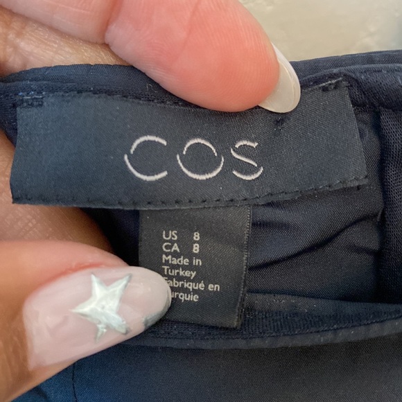 COS Technical Pleated Dress Blue Size 8 Medium - Picture 7 of 11